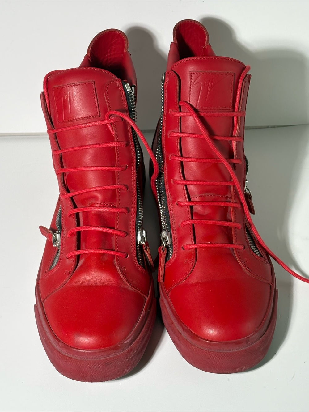 Giuseppe Zanotti Red High-Top Sneakers size 12